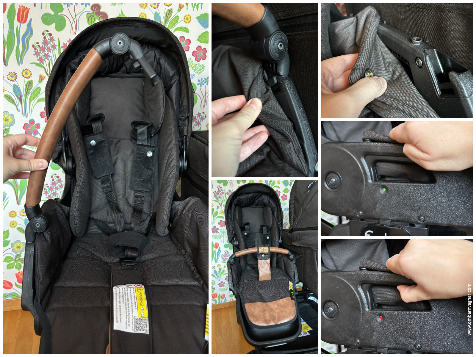 Emmaljunga Flat+ har en avtagbar, swing away-bygel